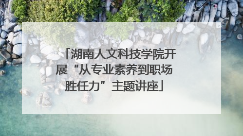 湖南人文科技学院开展“从专业素养到职场胜任力”主题讲座